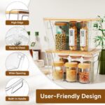 Criusia 2 Set Pantry Organizers and Storage with Bamboo Lids, Stackable Clear Bins for Onion, Potato, Fruit, Vegetables, Trash Bag Dispenser, Kitchen and Under Sink Organizer - Image 5