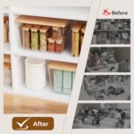 Criusia 2 Set Pantry Organizers and Storage with Bamboo Lids, Stackable Clear Bins for Onion, Potato, Fruit, Vegetables, Trash Bag Dispenser, Kitchen and Under Sink Organizer - Image 6