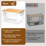 Criusia 2 Set Pantry Organizers and Storage with Bamboo Lids, Stackable Clear Bins for Onion, Potato, Fruit, Vegetables, Trash Bag Dispenser, Kitchen and Under Sink Organizer - Image 8