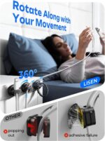 6-Pack Rotatable Cord Holder for Nightstand, LISEN 360°Rotating Magnetic Clips, No-Residue Strong Adhesive Cord Organizer for Desk, Cable Hider for Home, Office, Car, Cubicle Accessories - Image 4