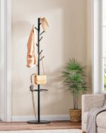 Coat Rack Freestanding, Coat Rack with Umbrella Holder, Coat Hanger Stand with 8 Hooks, Coat Tree with Marble Base, 3 Adjustable Size, for Entryway, Living Room, Bedroom Marble Black TYM09BD - Image 3