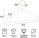 20-Pack Kids Glitter Clothes Hangers – Sparkly Non-Slip 12.5in (32cm) Slim Hangers for Nursery Closet Organization, Gold Glitter with Matching Hook - Image 3