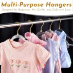 20-Pack Kids Glitter Clothes Hangers – Sparkly Non-Slip 12.5in (32cm) Slim Hangers for Nursery Closet Organization, Gold Glitter with Matching Hook - Image 4