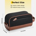 Vorspack Canvas Toiletry Bag - Water Resistant Travel Bag for Toiletries, Accessories, Gifts for Men - Black - Image 3