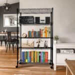 Simple Deluxe Heavy Duty 5-Shelf Storage Shelving Unit, 1250lbs Loading Capacity, 29.92" D x 13.98" W x 61.09" H, Black - Image 4