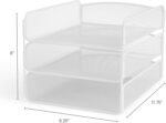 Safco Onyx Desk Organizer, 3 Trays, Office and Classroom Mailbox, Paper and Mail Sorter, Steel Mesh, White - Image 4