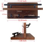 Wooden Wall Mounted Key and Mail Holder Organizer with 5 Hooks Sunglass Storage for Entryway Home Office Decor - Image 4