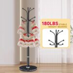 Modern Metal Coat Rack Stand, Coat Rack Freestanding with Natural Marble Base, Sturdy Heavy Duty Coat Racks with 12 Hooks, Black Coat Hall Tree Stand for Entryway, Office (12 HOOKS-Black) - Image 5