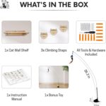 Snuggle & Play Cat Wall Shelves & Climbing System – Modern Furniture Set with 3 Steps & Perch for Indoor Cats, Includes Wand Toy - Image 3