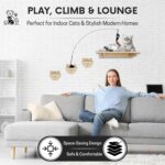 Snuggle & Play Cat Wall Shelves & Climbing System – Modern Furniture Set with 3 Steps & Perch for Indoor Cats, Includes Wand Toy - Image 4