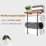 Joben Oligey Towel Racks for Bathroom Wall Decor,Bathroom Shelves,Black Minimalist Design Storage Organizer for Large Towels, Small Towels, Hand Towels,Spa, Salon, RV - Image 3