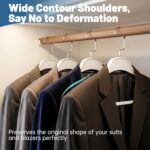 10 Pack Plastic Hangers, Heavy Duty No Shoulder Bump White Suit Hangers, Extra Wide Shoulders Non-Slip Hangers with 360° Metal Swivel Hook for Thick Sweaters Coat Jacket(White) - Image 4