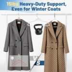 10 Pack Plastic Hangers, Heavy Duty No Shoulder Bump White Suit Hangers, Extra Wide Shoulders Non-Slip Hangers with 360° Metal Swivel Hook for Thick Sweaters Coat Jacket(White) - Image 5