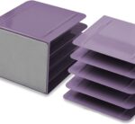 Acrimet 4-Section Vertical Metal File Sorter, Desktop File Organizer for Papers, Folders & Documents, Space-Saving Office Organizer, Purple - Image 3