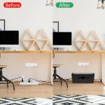 Cable Management Box,Cord Organizer Box for Desk Floor Cable Hide,Cable Box Organizer to Cover The Power Strip Cord Wires for Home Office,Black - Image 3