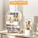 Makeup Organizer Countertop, Skincare Bathroom Counter Organizer, Storage Box Cosmetic Display Cases, Teen Girl Gifts Trendy Stuff Make up Organizers for Vanity, Dresser (Rose Gold) - Image 3