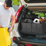 YSSOA Car Trunk Organizer, 2 Compartments Anti-slip 14" D x 22" W x 12" H Collapsible Trunk Storage, 600D Oxford Polyester Car Storage, Suitable for SUV, Minivan, Truck, Black - Image 4