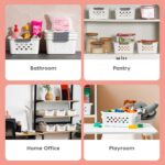 IRIS USA Plastic Storage Baskets, 6-Pack, Made in USA, Shelf Baskets Small Baskets Organizing Bins For Pantry Countertops Closet Shelves Office, Muti-Purpose, Nestable, Easy Carry, White - Image 4