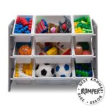 Delta Children MySize 9 Bin Plastic Toy Organizer - Greenguard Gold Certified, Grey - Image 5
