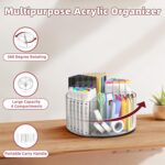 Absonic Acrylic Pen Holder Pencil Organizer, 360-Degree Rotating Pencil Holder, Crayon Organizers for Kids Marker Organizer Caddy Art Supply Kids Desk Organizers for Office Home School - Image 3