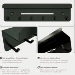 Eanilnaz Key Holder Wall Mount Decorative Key and Mail Holder with Shelf 6 Key Hooks for Wall - Key Rack for Hallway Kitchen Decor entryway, Office, Bathroom, Living Room(2 Packs) - Image 3