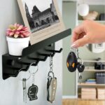 Eanilnaz Key Holder Wall Mount Decorative Key and Mail Holder with Shelf 6 Key Hooks for Wall - Key Rack for Hallway Kitchen Decor entryway, Office, Bathroom, Living Room(2 Packs) - Image 4