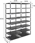 ERONE Shoe Rack Storage Organize, 28 Pairs Portable Double Row with Nonwoven Fabric Cover Shoe Shelf Cabinet for Closet - Image 4