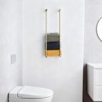 Towel Racks for Bathroom, NEWRAIN Wall Mounted Stainless Steel Organizer, Brushed Gold Rolled Towel Storage Wall-Mounted Bath Towel Holder for Folded Large Towel Washcloths - Image 3