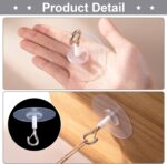 Mxxipp 3 Pack Self-Adhesive Ceiling Hooks for Hanging, Sticky No-Drill Ceiling Discs with Iron Hook, Transparent Wall Balloon Hanger for Wedding Birthday Party Christmas Decorations - Image 4