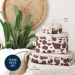 Itzy Ritzy Packing Cubes for Travel Set of 3 Packing Organizers; Each Travel Cube Features a Mesh Top, Double Zippers and a Fabric Handle (Cow Print) - Image 3