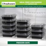 Freshware Meal Prep Containers [15 Pack] 1 Compartment Food Storage Containers with Lids, Bento Box, BPA Free, Stackable, Microwave/Dishwasher/Freezer Safe (28 oz) - Image 4