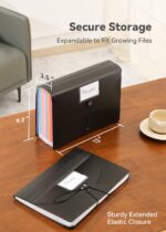 SortRax Accordion File Organizer 12 Pockets, Monthly Bill Receipt Tax Organizer, Expanding File Folders with Larger Bright Tabs, Fits Letter/A4 Size - Black - Image 4