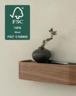 Kazai. Key Holder 'Toke' | Minimalist Key Hook Design from Berlin | Modern Key Holder Wall Mount with Wooden Shelf | Key Rack for Wall as Entryway Organizer | Walnut - Image 3