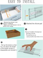 SPEREELER 6 Pack Adjustable Drawer Dividers for Clothes,5" High Expandable From 13-21" Clear Drawer Organizers, PC Plastic Separators for Dresser/Bedroom/Bathroom/Kitchen/Office Storage - Image 4