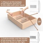 SPEREELER 6 Pack Adjustable Drawer Dividers for Clothes,5" High Expandable From 13-21" Clear Drawer Organizers, PC Plastic Separators for Dresser/Bedroom/Bathroom/Kitchen/Office Storage - Image 5