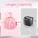 famichan Mesh Shower Caddy Portable with Drawstring, Dorm Room Essentials for College Students Girls, Large Shower Bag for Camping,Swimming,Gym,Travel,Bathroom - Pink - Image 4