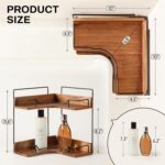 Snuvid 2-Tier Bathroom Counter Organizer, Wooden Corner Shelf for Vanity Countertop Skincare & Makeup, Storage and Organization for Kitchen - Image 3