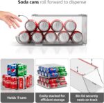 Sorbus Soda Can Organizer for Refrigerator - Stackable Can Holder Dispenser with Lid for Fridge, Pantry, Freezer – Holds 9 Cans Each, BPA-Free, Clear Design, Drink Organizer for Fridge (4-Pack) - Image 3