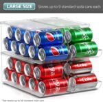 Sorbus Soda Can Organizer for Refrigerator - Stackable Can Holder Dispenser with Lid for Fridge, Pantry, Freezer – Holds 9 Cans Each, BPA-Free, Clear Design, Drink Organizer for Fridge (4-Pack) - Image 4