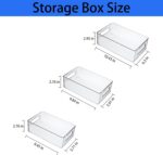 MVOVM Refrigerator Organizer Bins 3 Pack Fridge Organizers with Handles Clear Freezer Storage Containers for Pantry, Cabinets,Shelves, Drawer – Plastic Kitchen Organizers - Image 3