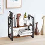 ART-GIFTREE Office Desk Shelf Organizer, Wood Desktop Bookshelf Supplies Storage Rack, Shelf for Top of Desk and Dresser (Brown-2 Tier) - Image 3