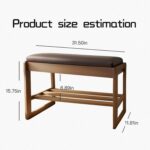 ZHIYUEJING 2-Tier Wood Shoe Bench with Flip-Top Storage Cabinet, 31.5", Entryway Bench with Shoe Storage, Front Door Shoe Rack（Walnut） - Image 3