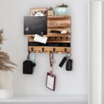 UBMRK Key Holder for Wall Mounted Keys and Mail Holder Decorative Farmhouse Organizer Wall Hanger with Hooks Small Key Shelf for Home Entryway Hallway Bedroom Decor New Home Gift - Image 4