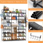 Kottwca 9-Tier Metal Shoe Rack Organizer for 50-55 Pairs - Space Saving Shoe Storage Shelf for Entryway, Closet, Bedroom, Hallway - Image 4