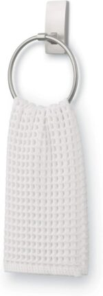 Command Hand Towel Holder Satin Nickel with Water Resistant Command Strips, Rust Resistant Bathroom Organizer, Holds up to 5 lbs - Image 5