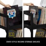 Crosley Furniture Asheville Mid-Century Modern Media Console Record Player Stand, Storage for Vinyl Records, Medium, Black - Image 6