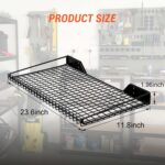 Wallmaster Heavy Duty Garage Wall Shelving 4 Pack 23.6"x11.8" Metal Wire Shelves Wall Mount Mesh Storage Rack for Garage, Office, Basement and Kithcen, max Load 65 lbs (Black) - Image 4