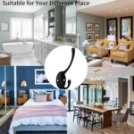 Kruodop 4Pcs Coat Hooks Wall Hooks for Hanging Heavy Duty, Wall Mounted Black Towel Hooks, Metal Single Coat Hanger with Screws Cup Retro for Coats, Handbags, Towels - Image 6