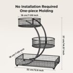 HBlife Makeup Organizer for Vanity, 3 Tier Metal Bathroom Countertop Organizers Skin Care Storage, Bathroom Counter Shelf Skincare Holder Perfume Cosmetic Display, Black - Image 5