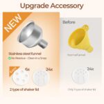 ComSaf Glass Spice Jars with Label, 24Pcs 4oz, 93 Labels, a Metal Funnel, Extra Shaker Lids, Empty Spice Containers and Square Spice Bottles for Kitchen and Seasoning - Image 4